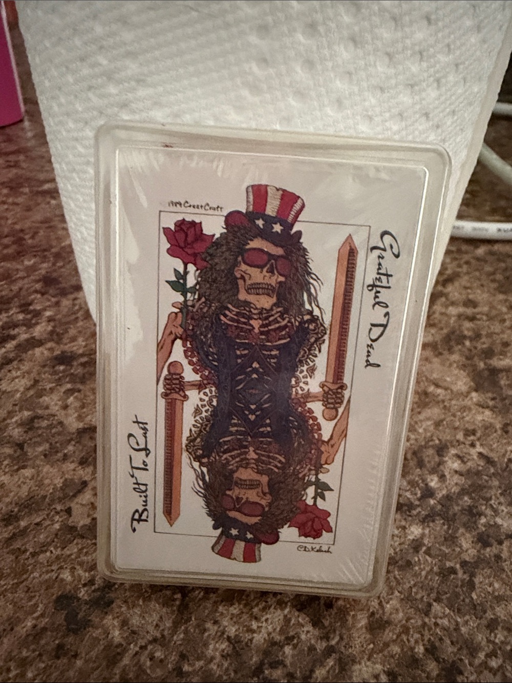 Grateful Dead Skeleton Playing Cards — Red, White, Blue & Black Artwork